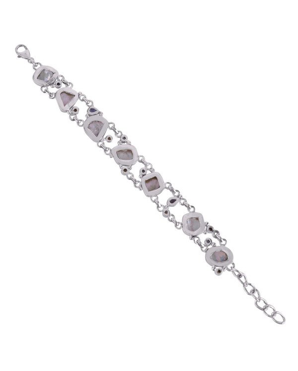 Natural Iolite And Pearl Gemstone 925 Sterling Silver Bracelet| Jewels Artisan
