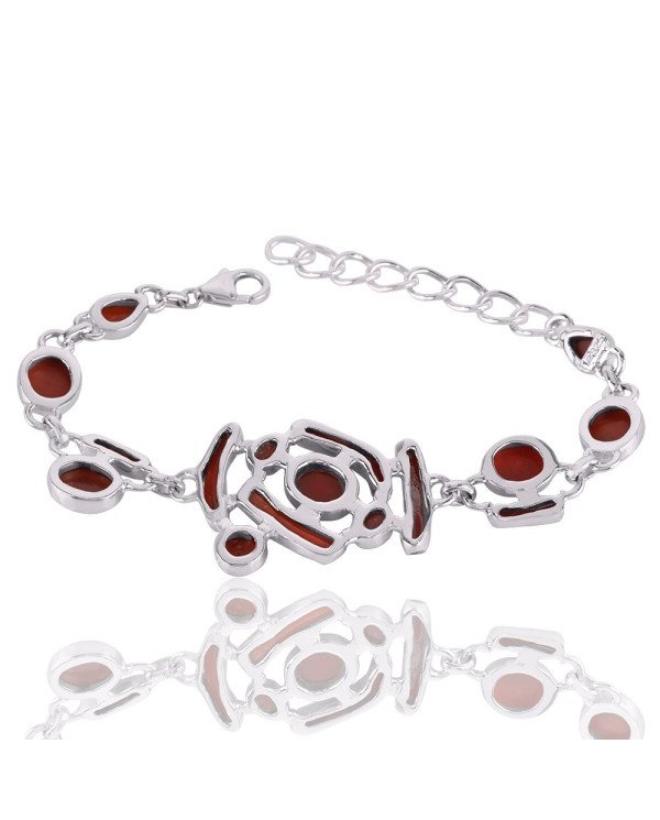 Natural Bambu Coral Gemstone 925 Sterling Silver Bracelet| Jewels Artisan