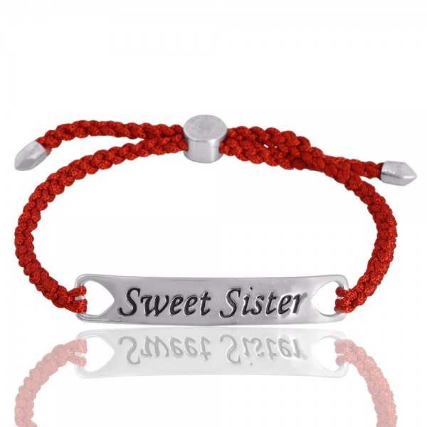 Natural Red Glass Gemstone 925 Sterling Silver Cord Bracelet| Jewels Artisan