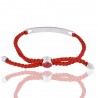 Natural Red Glass Gemstone 925 Sterling Silver Cord Bracelet| Jewels Artisan