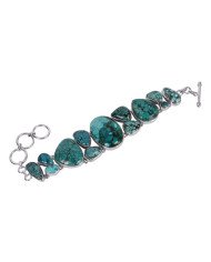 Natural Tibetan Turquoise Gemstone 925 Sterling Silver Bracelet| Jewels Artisan