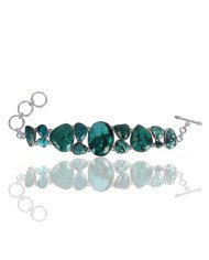 Natural Tibetan Turquoise Gemstone 925 Sterling Silver Bracelet| Jewels Artisan