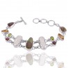 Natural Ammolite And Multigemstone 925 Sterling Silver Bracelet| Jewels Artisan