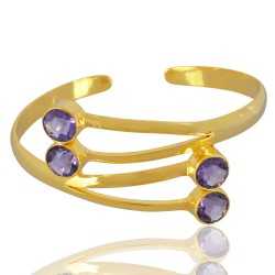 Natural Amethyst Gemstone 925 Sterling Silver Bracelet| Jewels Artisan