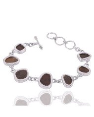 Natural Ammolite Gemstone 925 Sterling Silver Bracelet| Jewels Artisan