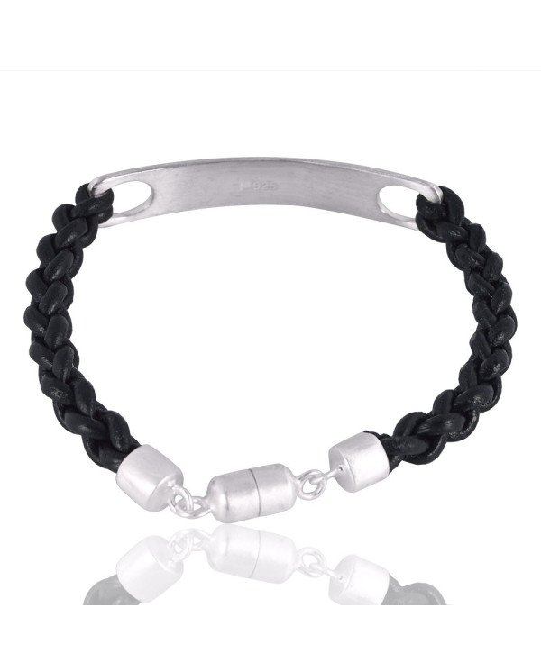 Leather 925 Solid Silver Cord Bracelet| Jewels Artisan