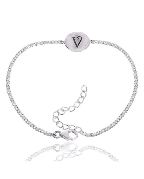 Alphabet "V" Charm 925 Sterling Silver Bracelet| Jewels Artisan