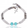 Natural Labradorite Turquoise And Rainbow Moonstone Beads Gemstone 925 Silver Bracelet| Jewels Artisan