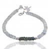 Rainbow Moonstone And Labradorite Beads Gemstone 925 Silver Bracelet