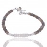 Rainbow Moonstone And Labradorite Beads 925 Solid Silver Bracelet