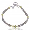 Peridot And Labradorite Beads Gemstone 925 Solid Silver Bracelet| Jewels Artisan