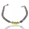Natural Peridot And Labradorite Beads Gemstone 925 Silver Bracelet| Jewels Artisan