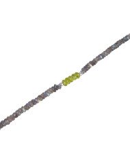 Natural Peridot And Labradorite Beads Gemstone 925 Silver Bracelet| Jewels Artisan