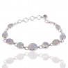 Rainbow Moonstone Gemstone Silver Cluster Bracelet| Jewels Artisan