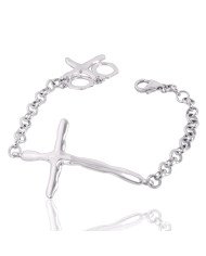 Cross Solid Silver Cluster Bracelet| Jewels Artisan