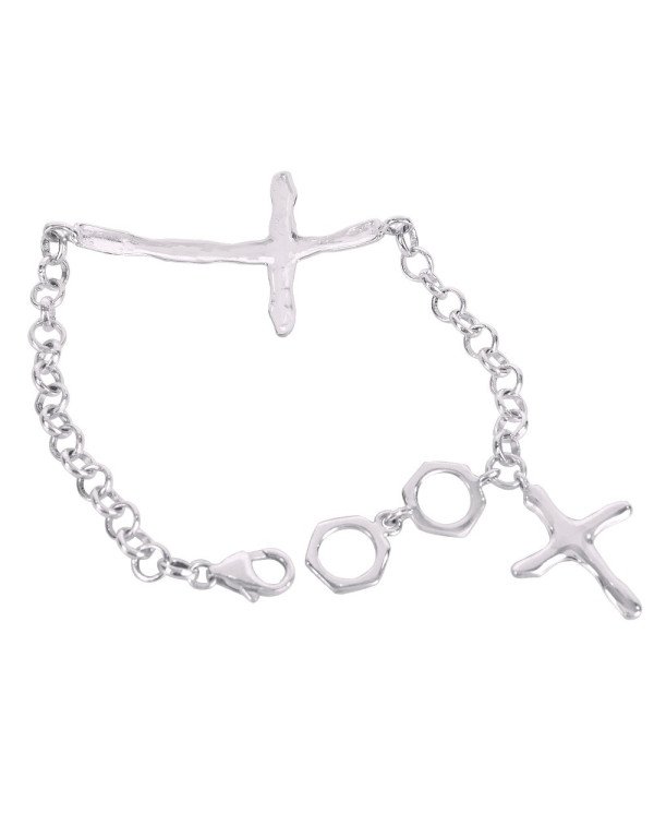 Cross Solid Silver Cluster Bracelet| Jewels Artisan