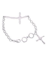 Cross Solid Silver Cluster Bracelet| Jewels Artisan