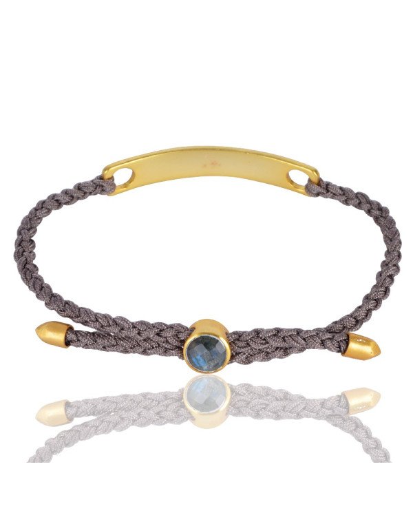 Labradorite Gemstone Gold Plated Brass Bracelet| Jewels Artisan