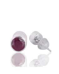 Natural Ruby Gemstone 925 Sterling Silver Earring| Jewels Artisan