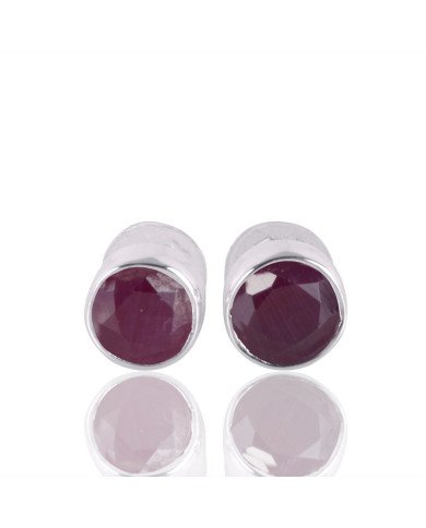 Natural Ruby Gemstone 925 Sterling Silver Earring| Jewels Artisan