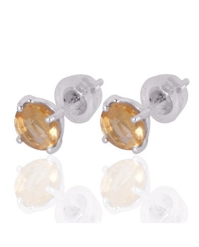 Natural Citrine Gemstone 925 Sterling Silver Earring| Jewels Artisan