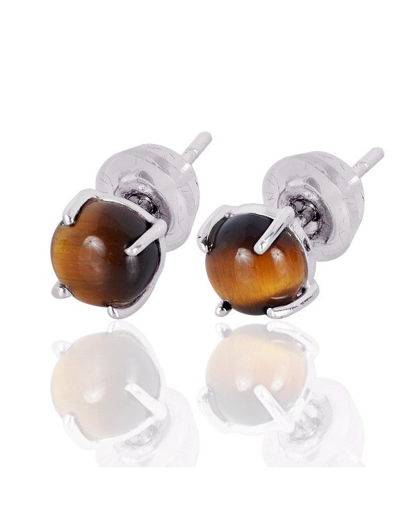 Natural Tiger Eye Gemstone 925 Sterling Silver Earring| Jewels Artisan
