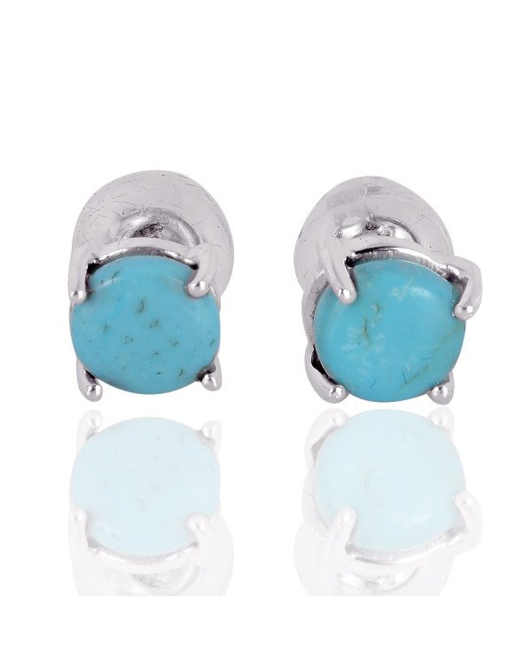 Arizona Turquoise Gemstone 925 Sterling Silver Studs| Jewels Artisan