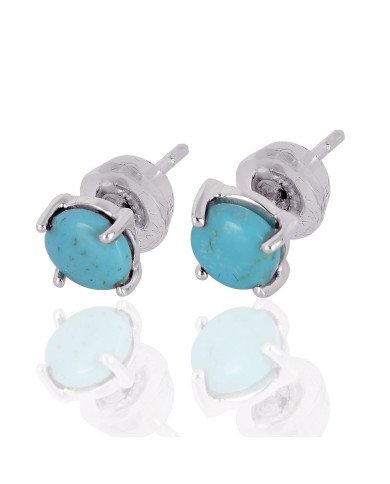 Arizona Turquoise Gemstone 925 Sterling Silver Studs| Jewels Artisan