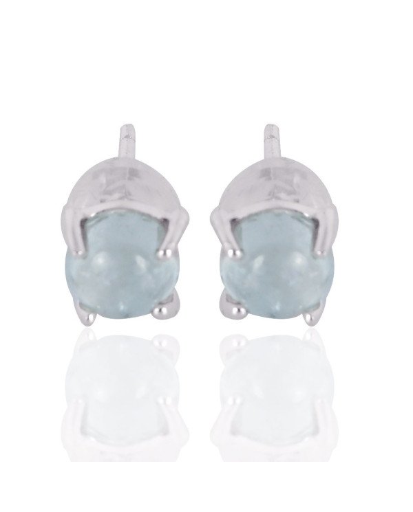 Natural Aquamarine Gemstone 925 Sterling Silver Earring| Jewels Artisan