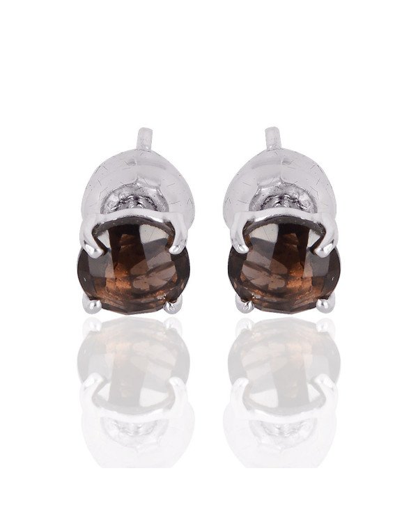 Natural Smoky Quartz Gemstone 925 Sterling Silver Earring| Jewels Artisan