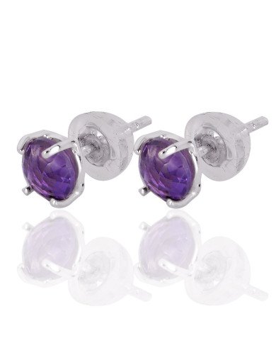 Natural Amethyst Gemstone 925 Sterling Silver Earring| Jewels Artisan