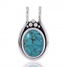 Natural Tibetan Turquoise Gemstone 925 Sterling Silver Pendant| Jewels Artisan