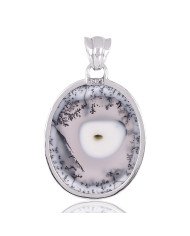 Natural Dendritic Opal Gemstone 925 Sterling Silver Pendant| Jewels Artisan