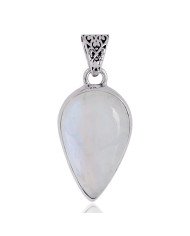 Natural Rainbow Moonstone Gemstone 925 Sterling Silver Pendant| Jewels Artisan