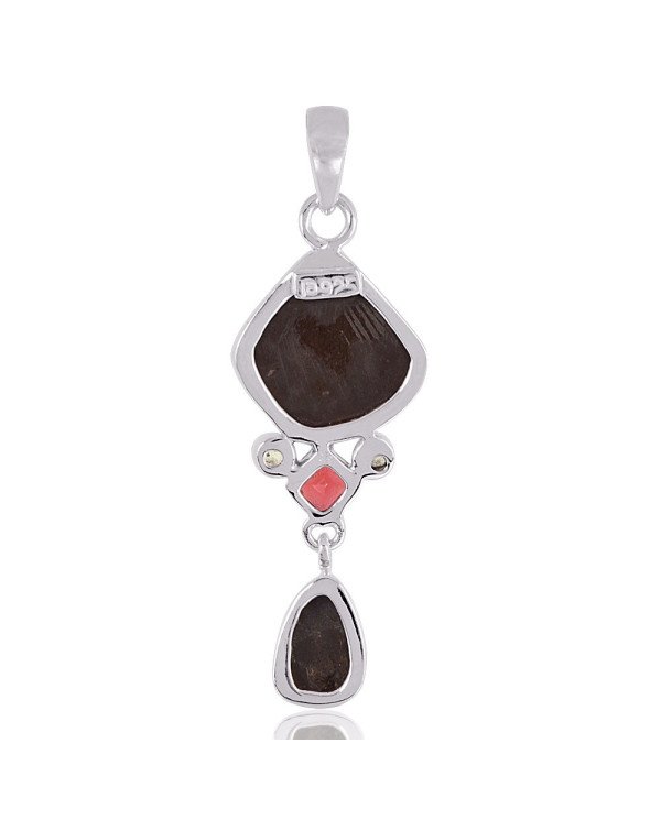 Natural Ammolite Multigemstone 925 Sterling Silver Pendant| Jewels Artisan