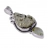 Natural Green Amethyst And Pyrite Drug Gemstone 925 Sterling Silver Pendant| Jewels Artisan