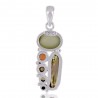 Natural Colour Biwa Pearl Multigemstone 925 Sterling Silver Pendant| Jewels Artisan