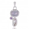 Natural Amethyst Mystic Quartz and Biwa Pearl Gemstone 925 Sterling Silver Pendant| Jewels Artisan