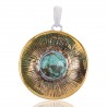 Natural Tibetan Turquoise Gemstone Brass  Pendant| Jewels Artisan