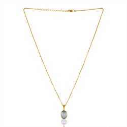 Natural Sky Blue Topaz Gemstone 925 Sterling Silver Pendant| Jewels Artisan