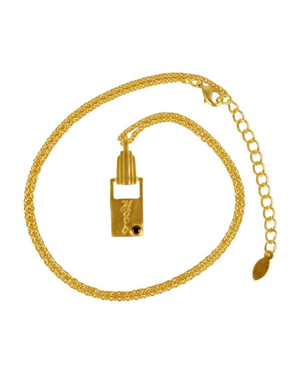 Natural Black Onyx Brass Pendant| Jewels Artisan