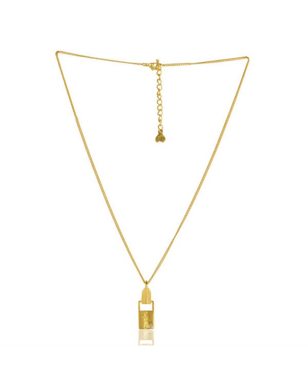 Natural Black Onyx Brass Necklace Pendant| Jewels Artisan