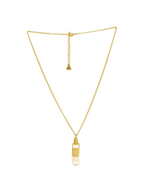 Natural Black Onyx Brass Necklace Pendant| Jewels Artisan