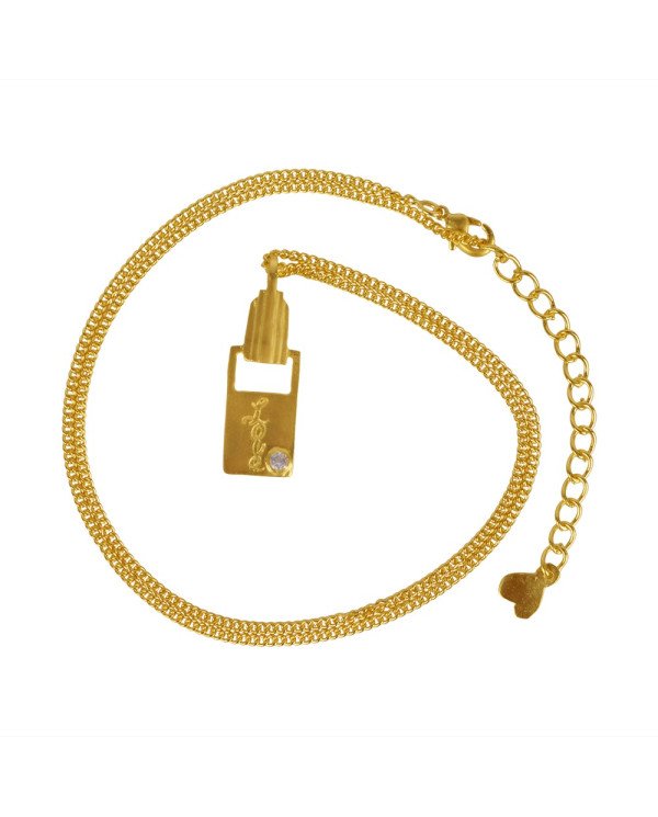 Natural Black Onyx Brass Necklace Pendant| Jewels Artisan