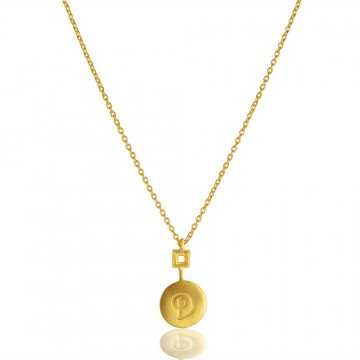 Alphabet "D" Brass Necklace Pendant| Jewels Artisan