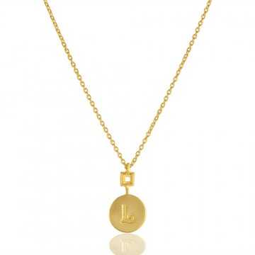 Alphabet "L" Brass Necklace Pendant| Jewels Artisan