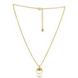 Black Onyx Gemstone Gold Plated Brass Pendant| Jewels Artisan