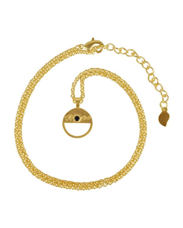 Black Onyx Gemstone Gold Plated Brass Pendant| Jewels Artisan