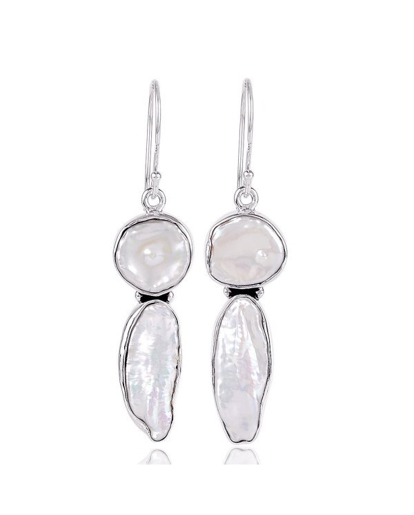 Natural Pearl And Biwa Pearl Gemstone 925 Sterling Silver Earring| Jewels Artisan