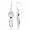 Natural Pearl And Biwa Pearl Gemstone 925 Sterling Silver Earring| Jewels Artisan